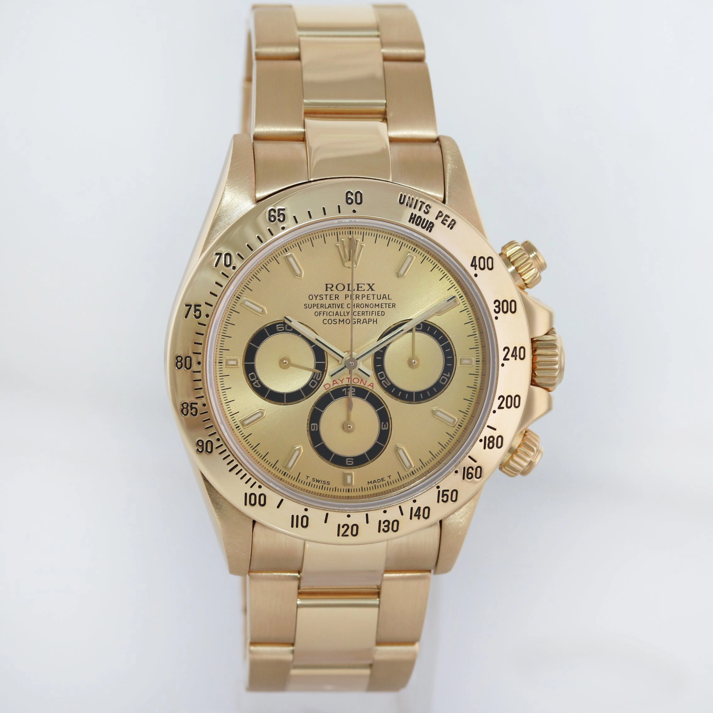 1995 Rolex Daytona 16528 Zenith Champagne Chrono Yellow Gold Watch Box