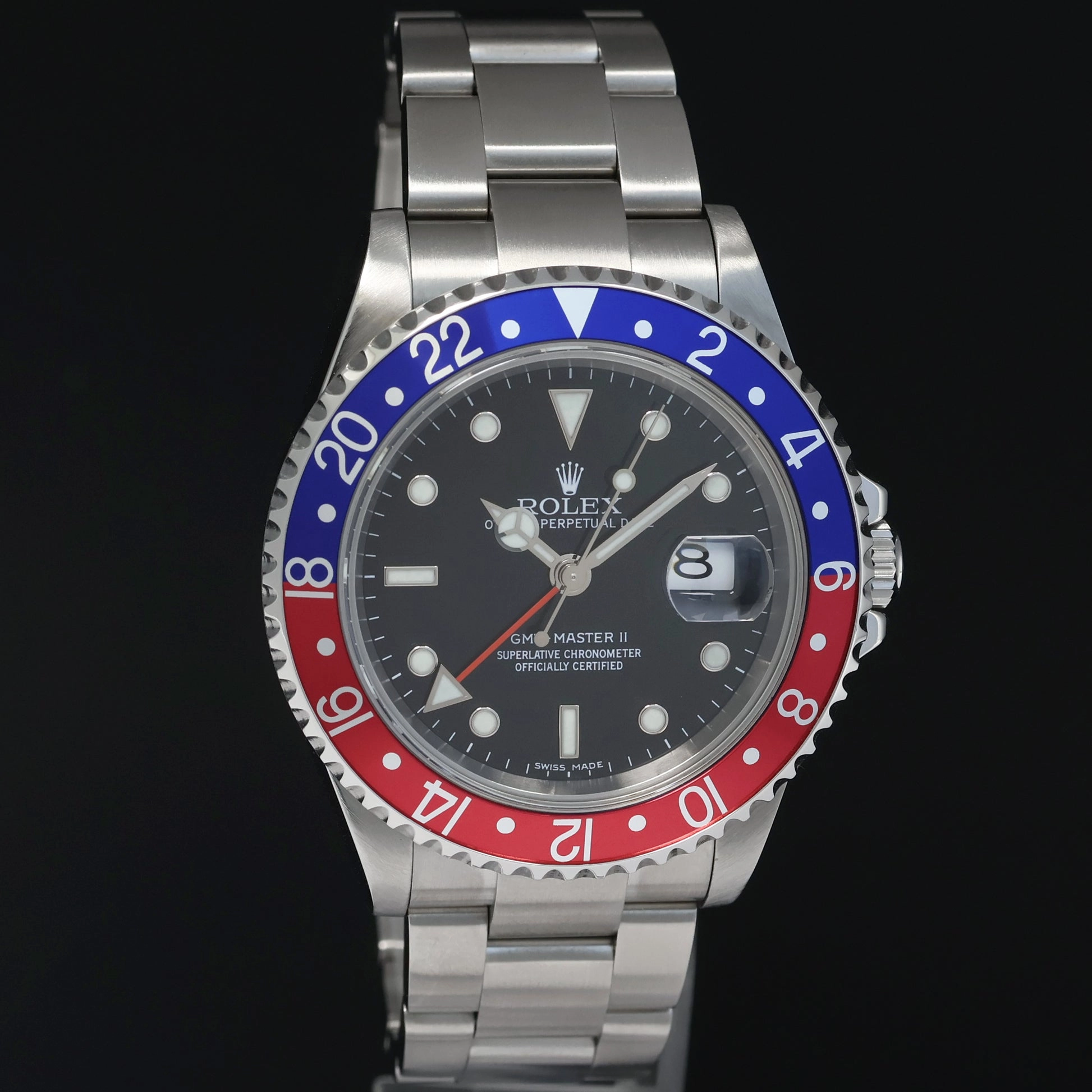 2006 ERROR STICK Rolex GMT-Master II 2 Pepsi Blue 40mm Steel 16710 NO HOLES Watch
