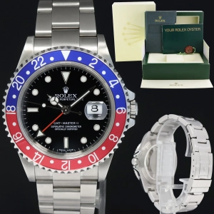 2006 ERROR STICK Rolex GMT-Master II 2 Pepsi Blue 40mm Steel 16710 NO HOLES Watch