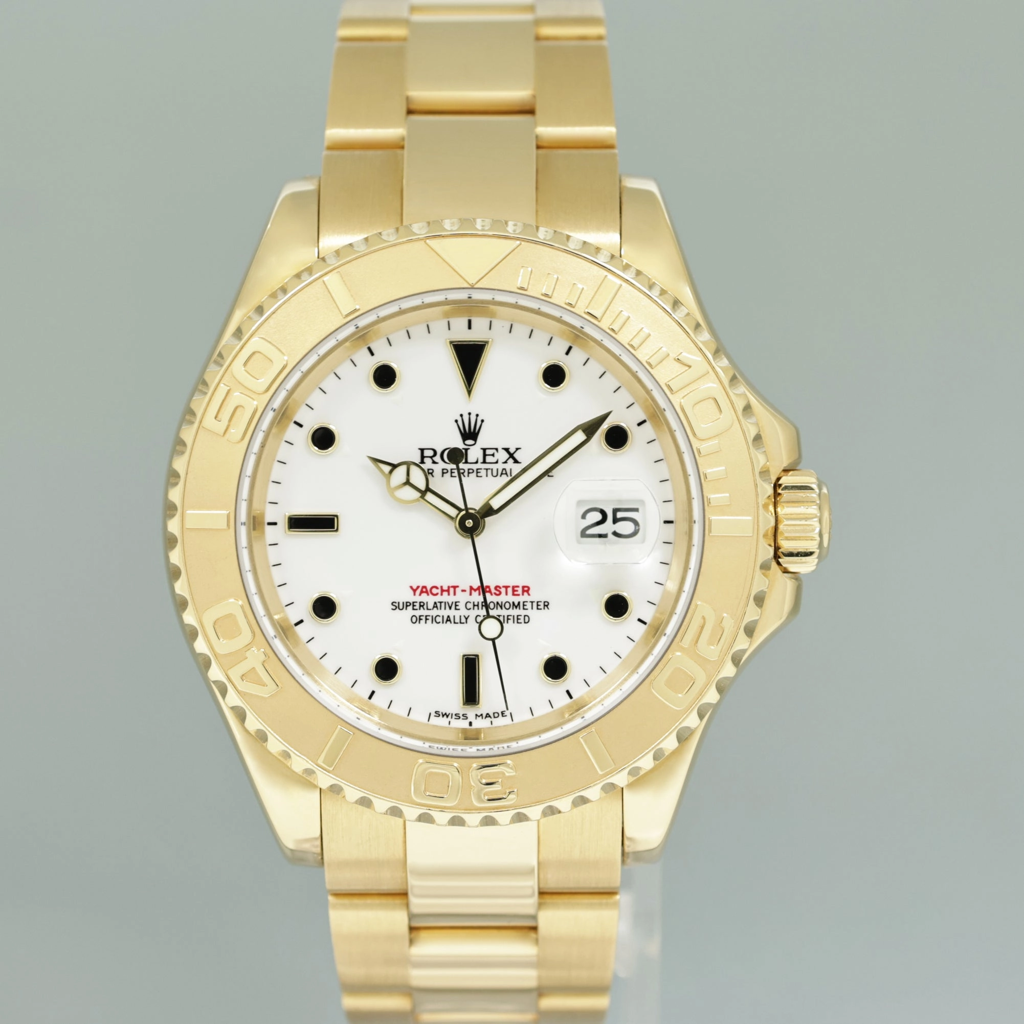 2006 MINT PAPERS Rolex Yacht-Master Yellow Gold 16628 White Sapphire Watch Box