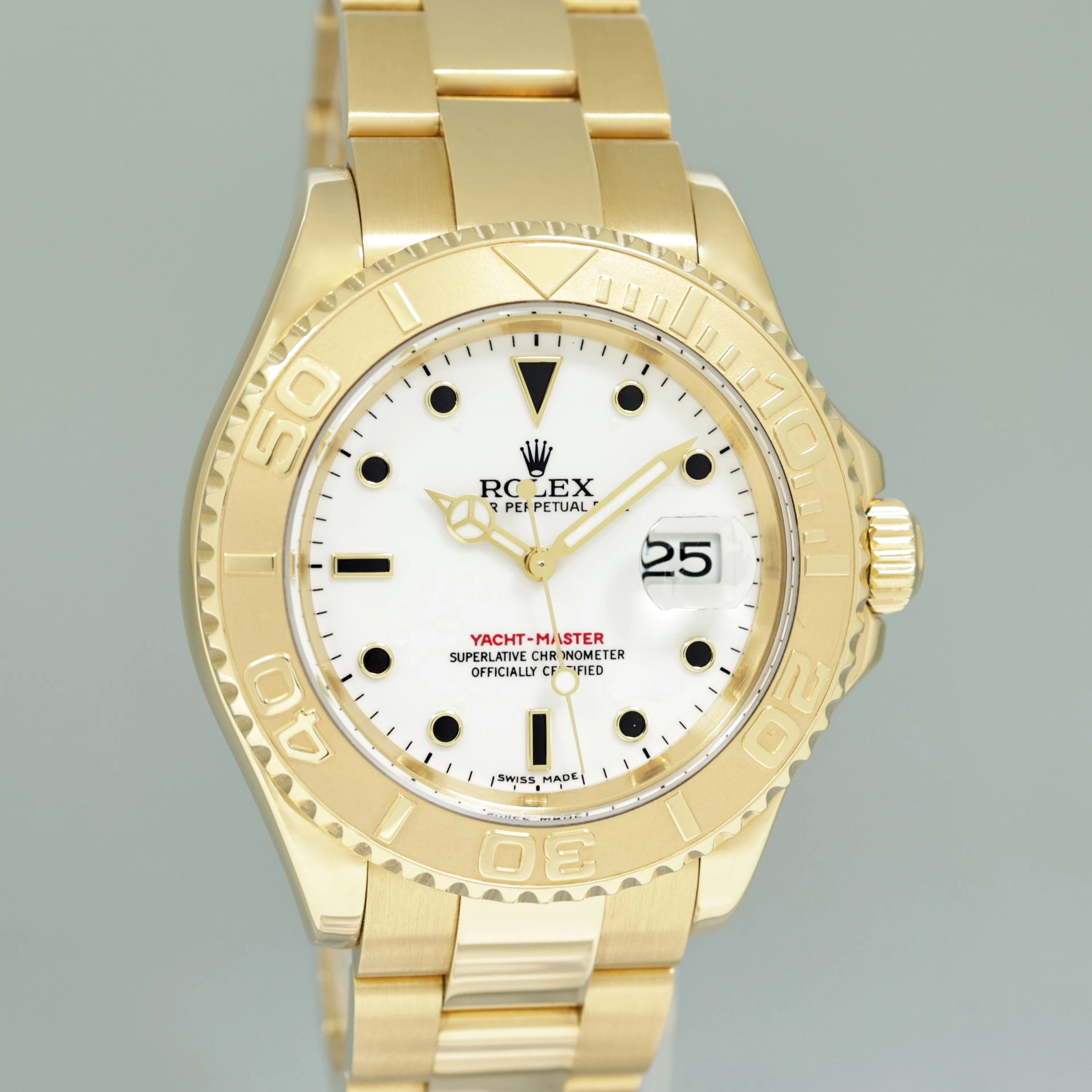 2006 MINT PAPERS Rolex Yacht-Master Yellow Gold 16628 White Sapphire Watch Box