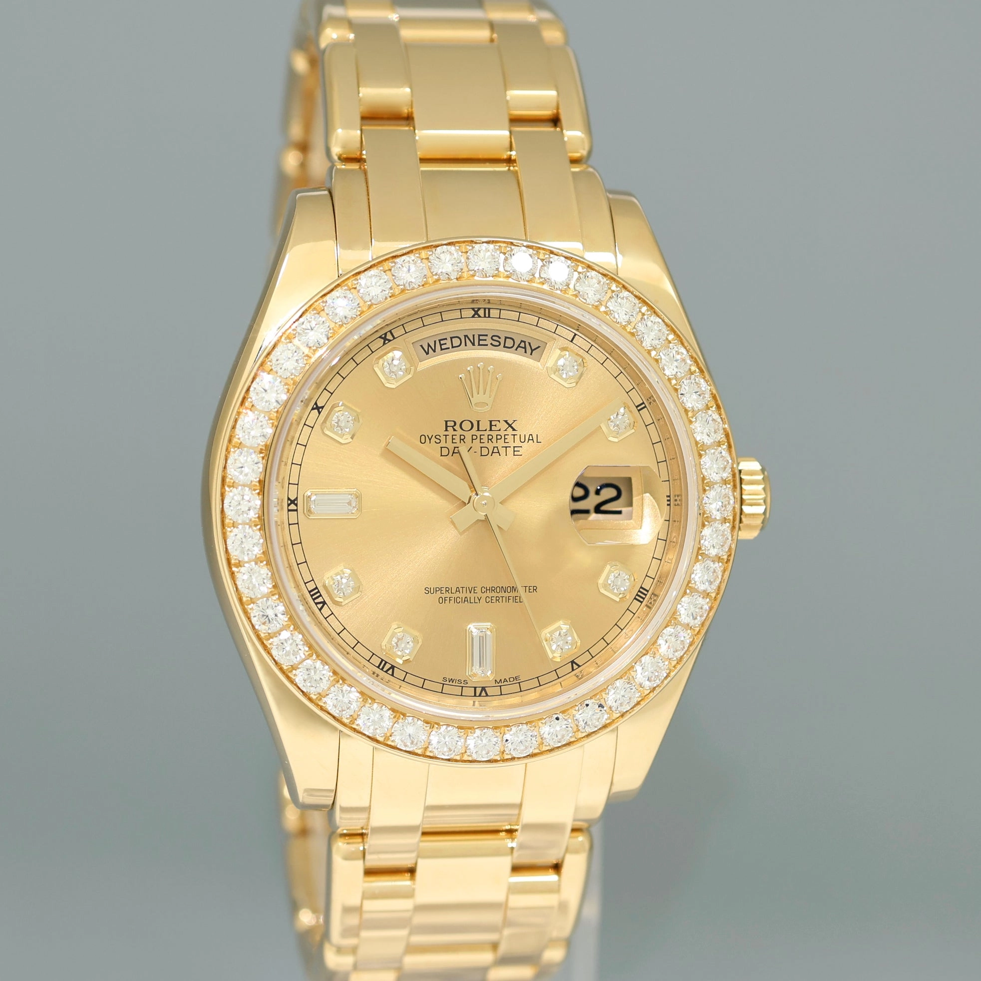2010 MINT Rolex Masterpiece Champagne Diamond 18948 Yellow Gold Watch Box