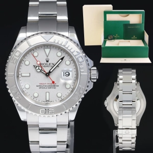2010 MINT Rolex Yacht-Master 16622 Steel Platinum Bezel Oyster 40mm Watch Box