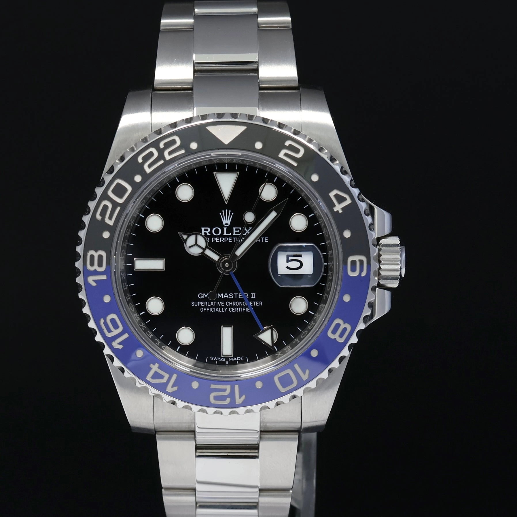 2016 PAPERS MINT Rolex GMT Master II 116710 BLNR Steel Ceramic Batman Blue Watch