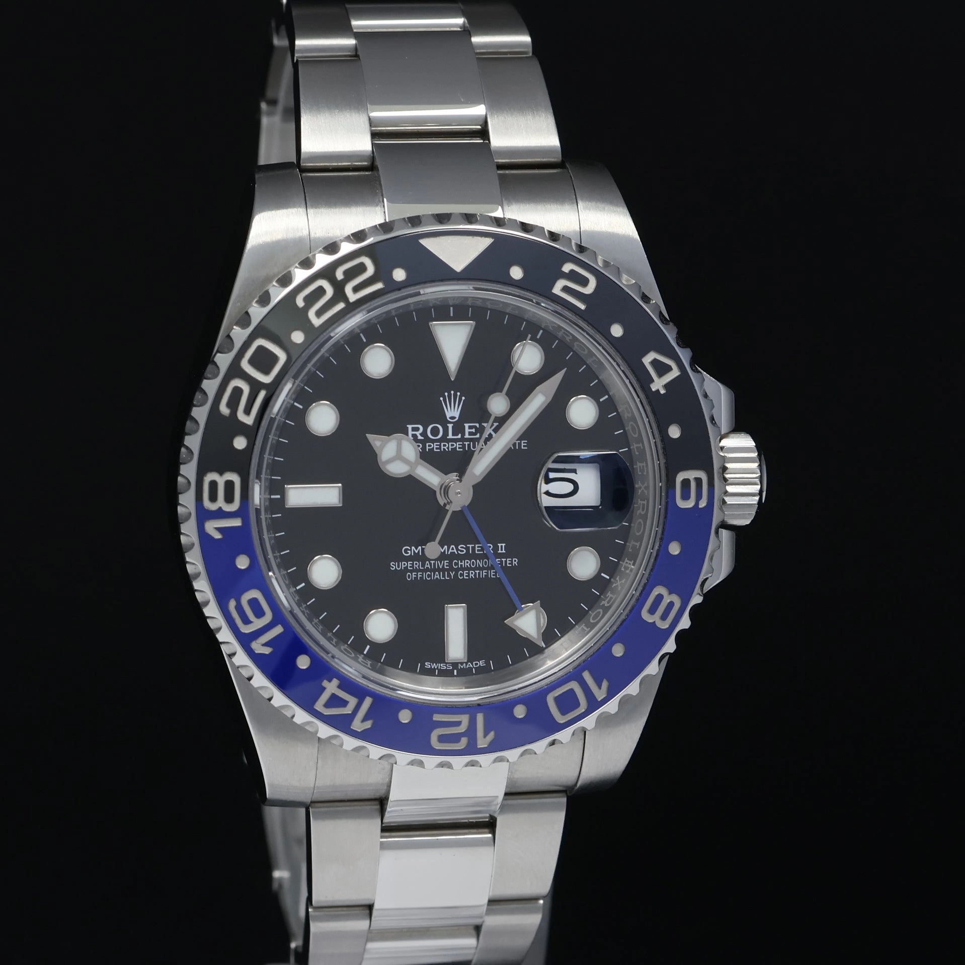 2016 PAPERS MINT Rolex GMT Master II 116710 BLNR Steel Ceramic Batman Blue Watch