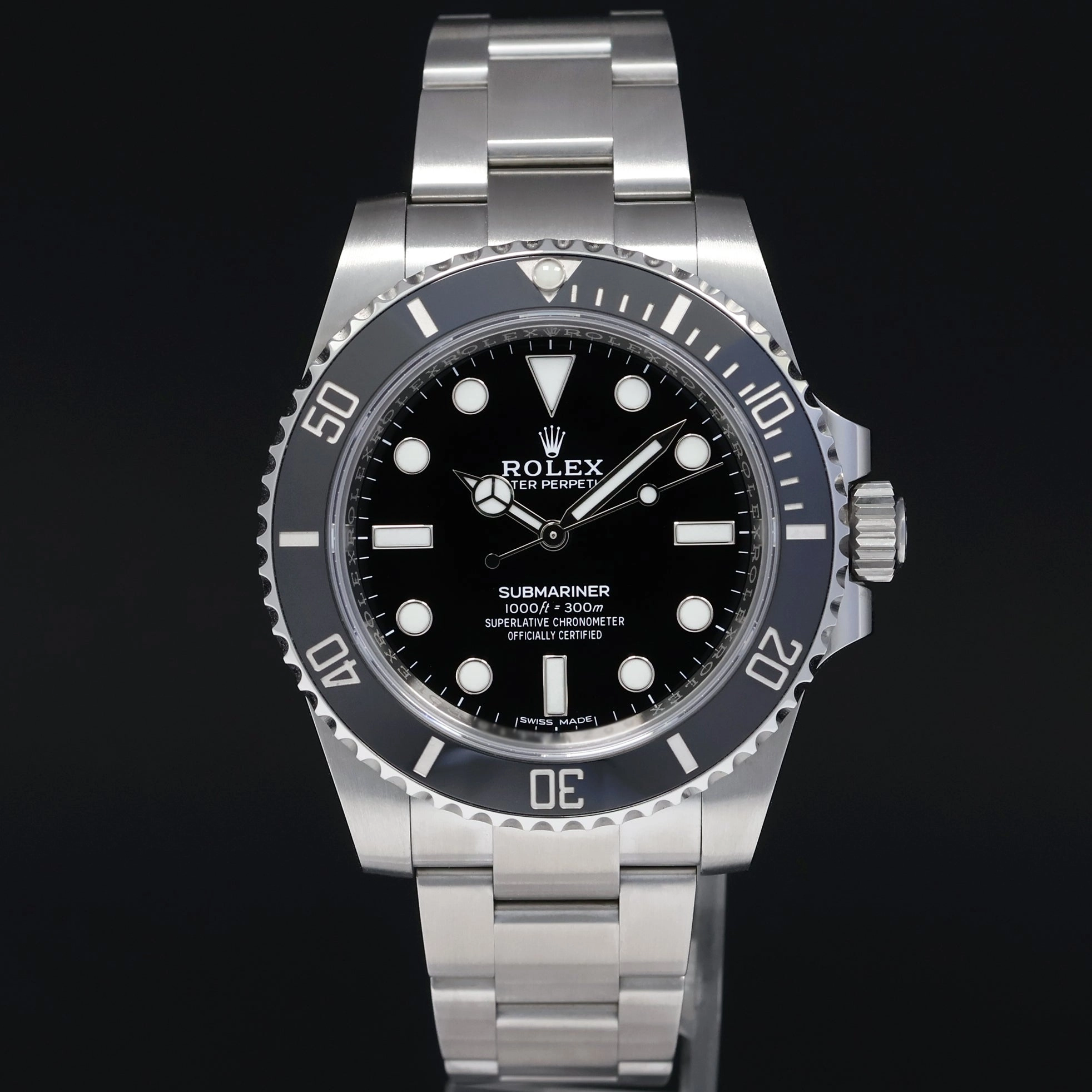 2018 MINT Rolex Submariner No-Date 114060 Steel Black Ceramic 40mm Watch Box