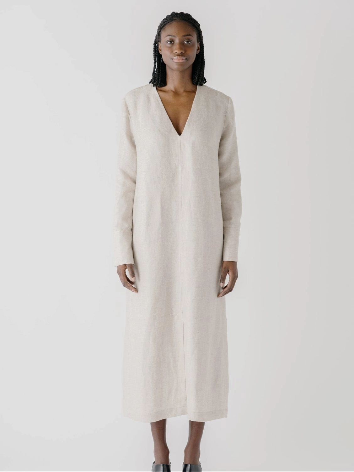 Casablanca Hemp & Linen Dress | Stone