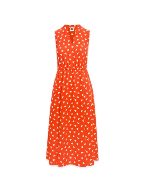 Charleston Print Drawstring Midi Dress- Sale