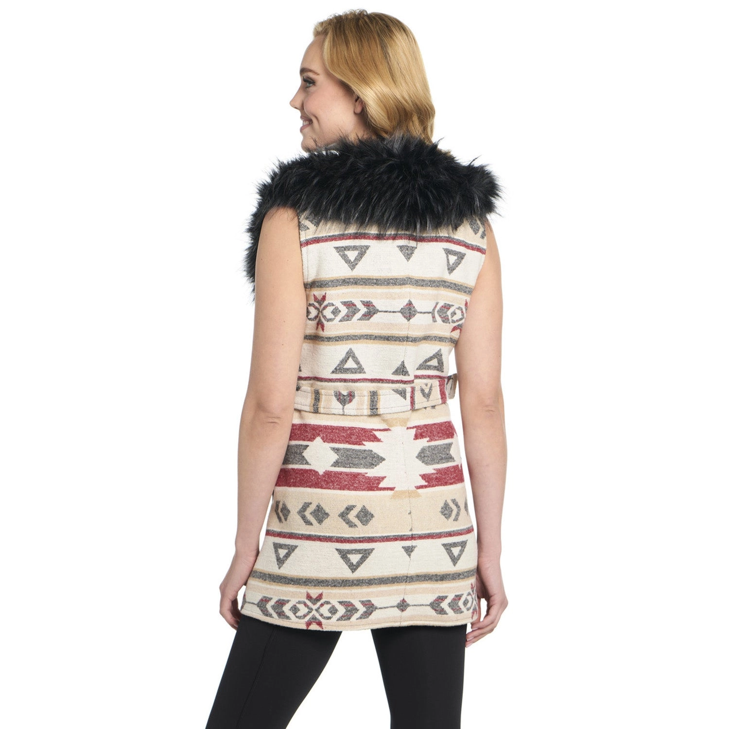 Cripple Creek Womens Navajo Blanket Desert Lights 100% Polyester Faux Fur Vest 3XL