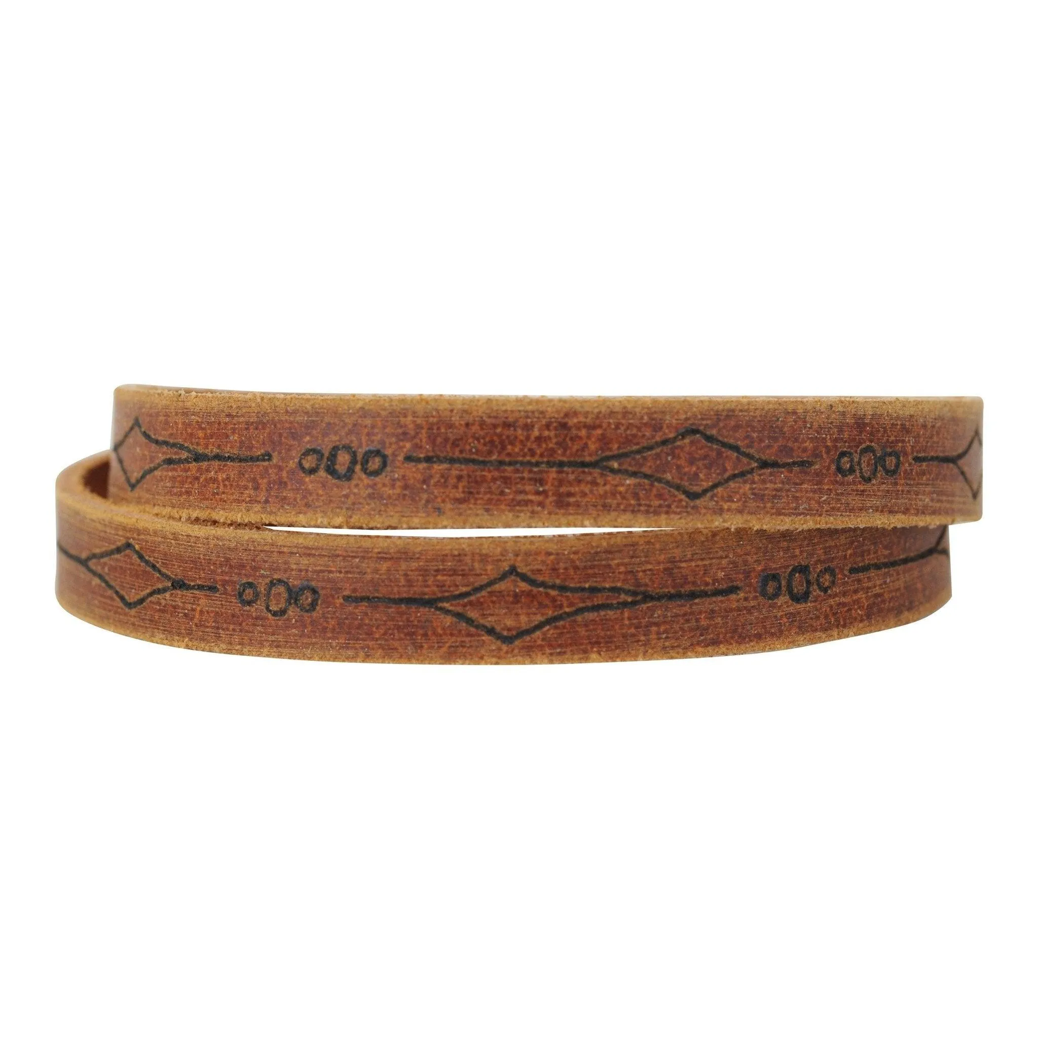 Double Wrap Laser Diamond Leather Bracelet