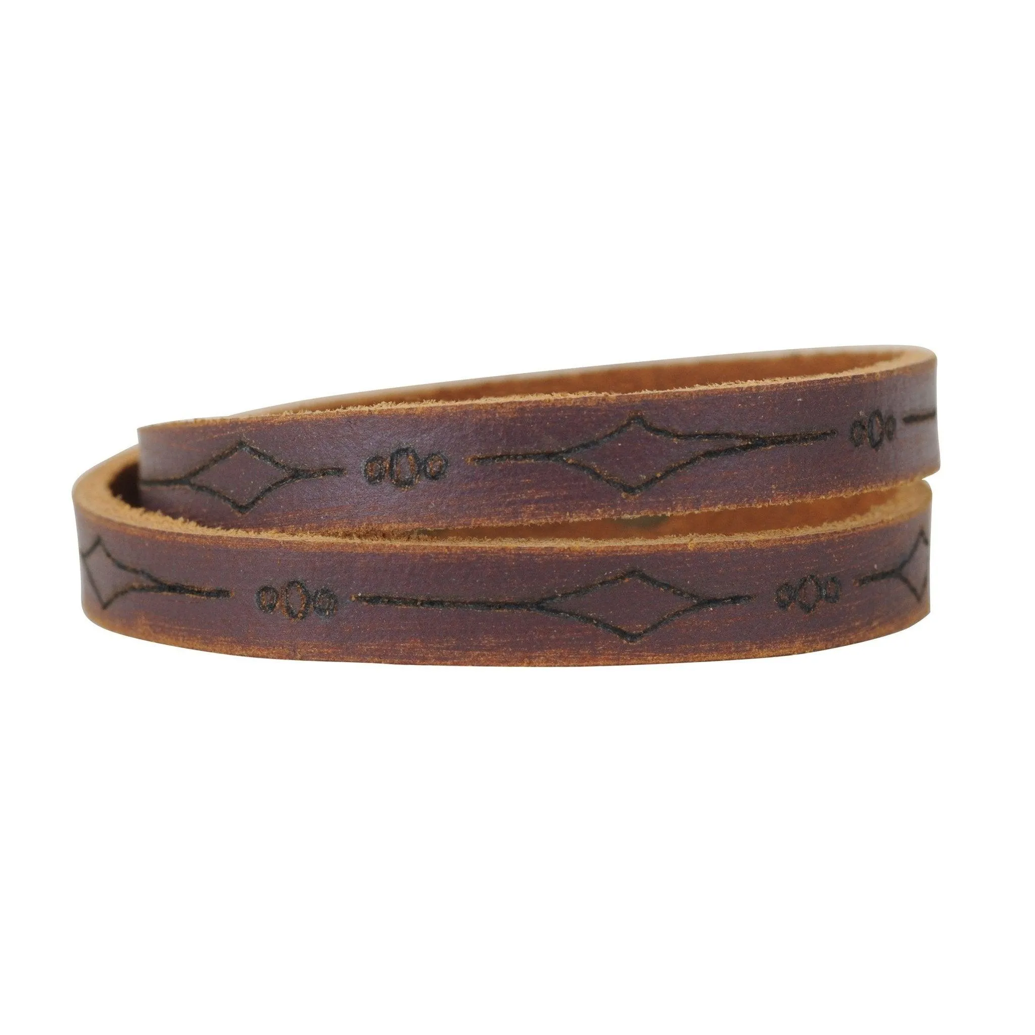 Double Wrap Laser Diamond Leather Bracelet