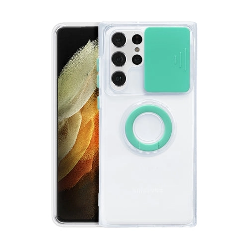 For Samsung Galaxy S22 5G Sliding Camera Cover TPU Protective Case with Ring