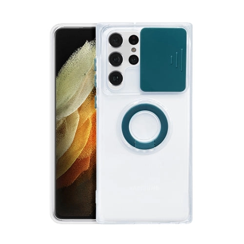 For Samsung Galaxy S22 5G Sliding Camera Cover TPU Protective Case with Ring