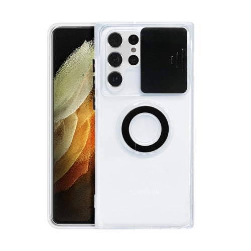 For Samsung Galaxy S22 5G Sliding Camera Cover TPU Protective Case with Ring