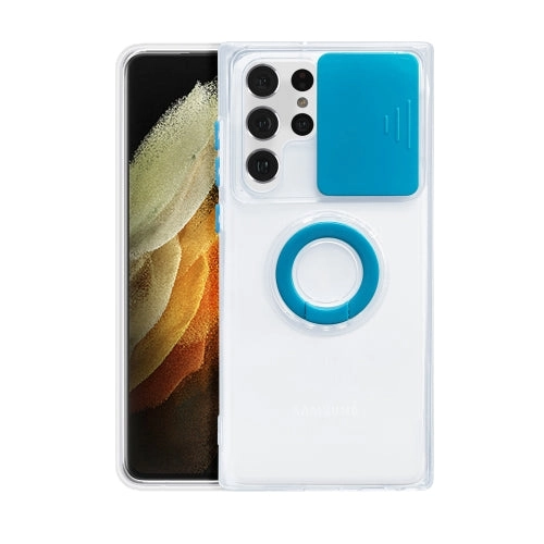 For Samsung Galaxy S22 5G Sliding Camera Cover TPU Protective Case with Ring
