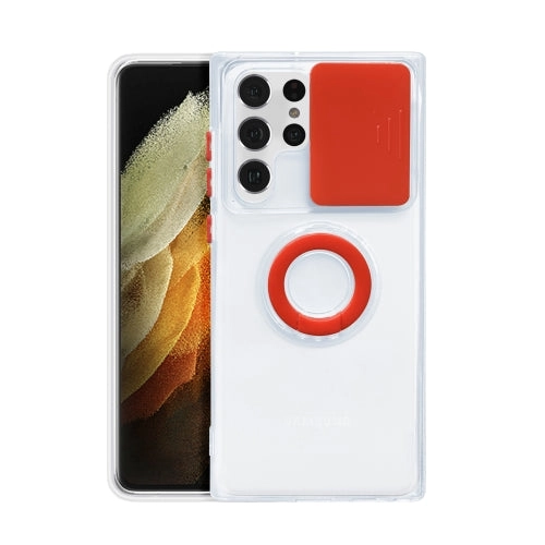 For Samsung Galaxy S22 5G Sliding Camera Cover TPU Protective Case with Ring