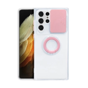 For Samsung Galaxy S22 5G Sliding Camera Cover TPU Protective Case with Ring