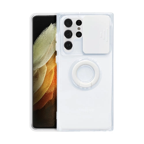 For Samsung Galaxy S22 5G Sliding Camera Cover TPU Protective Case with Ring