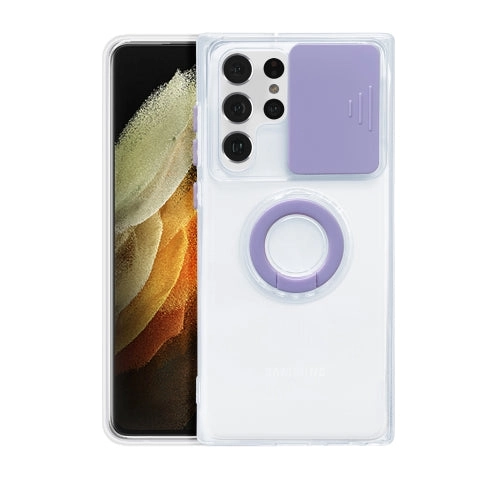For Samsung Galaxy S22 5G Sliding Camera Cover TPU Protective Case with Ring