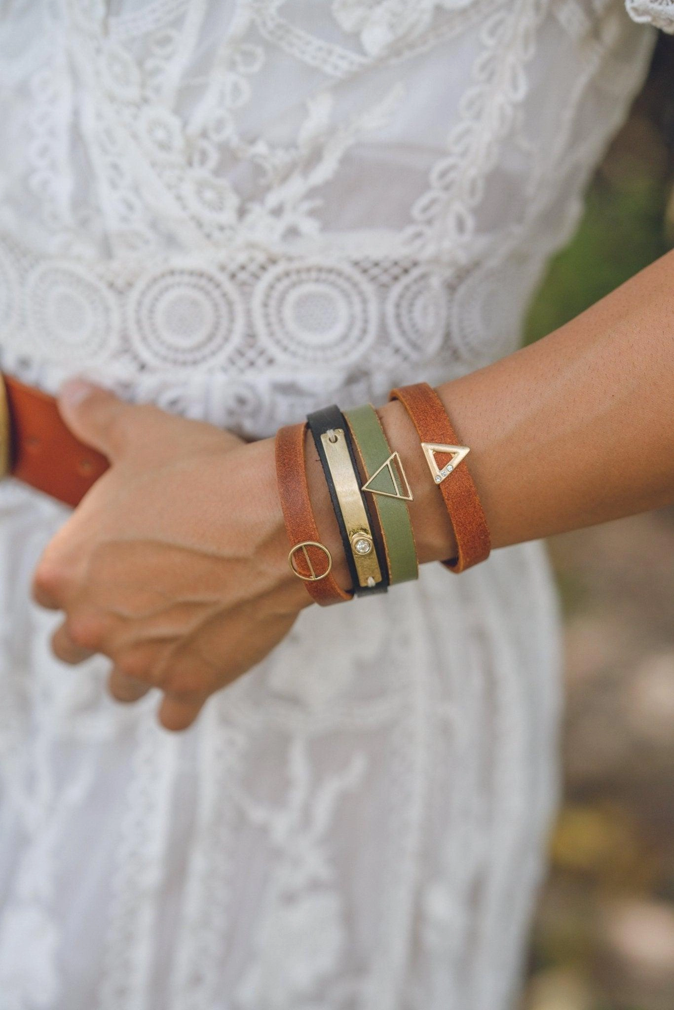 Golden Triangle Leather Strap