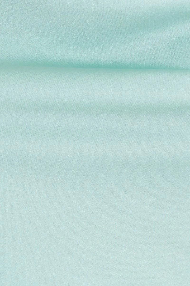 Green Designer Satin Diamante Strap Scarf Strappy Top