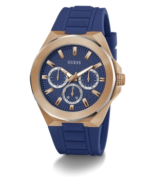 GUESS Mens Blue 2-Tone Multi-function Watch