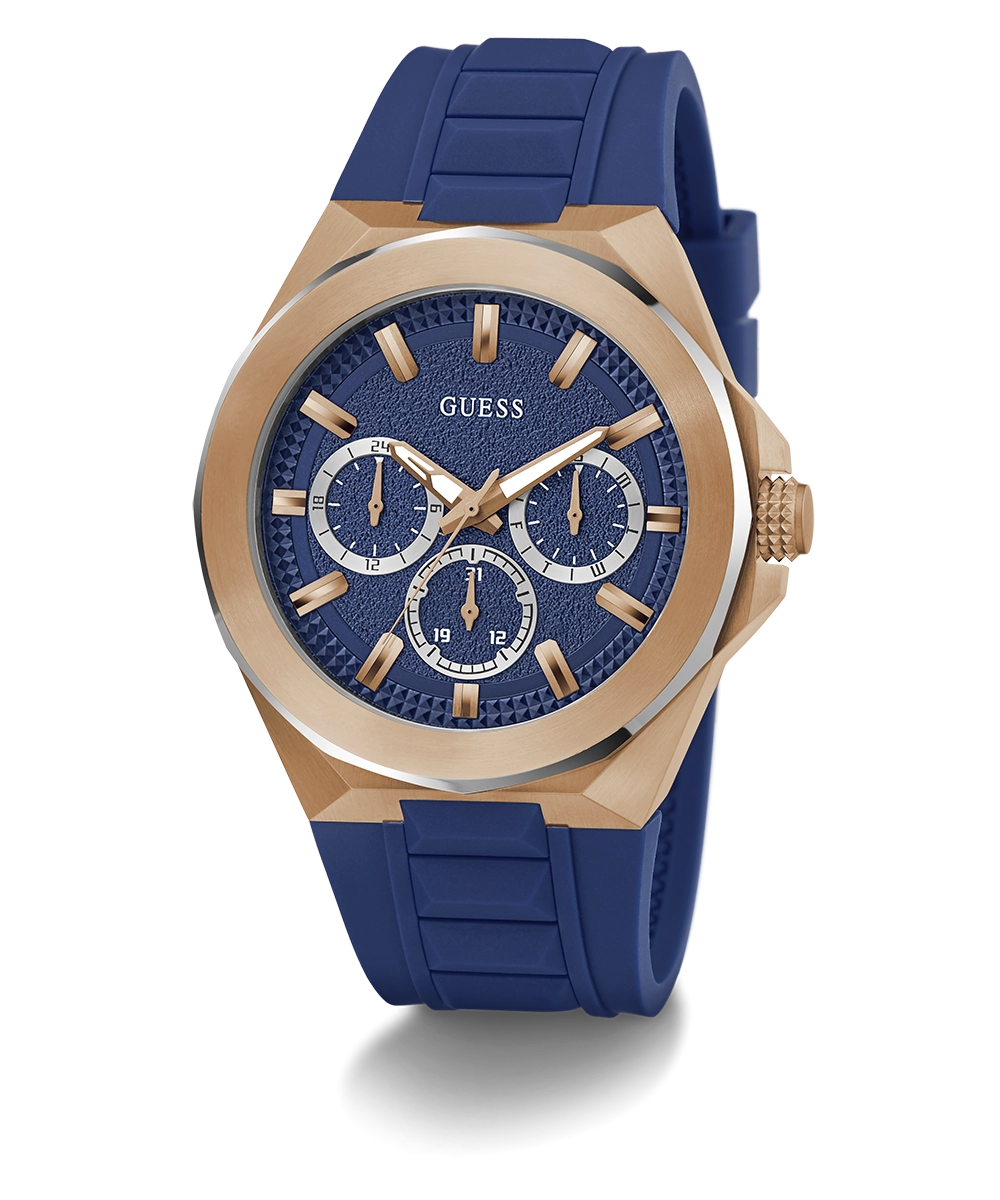 GUESS Mens Blue 2-Tone Multi-function Watch