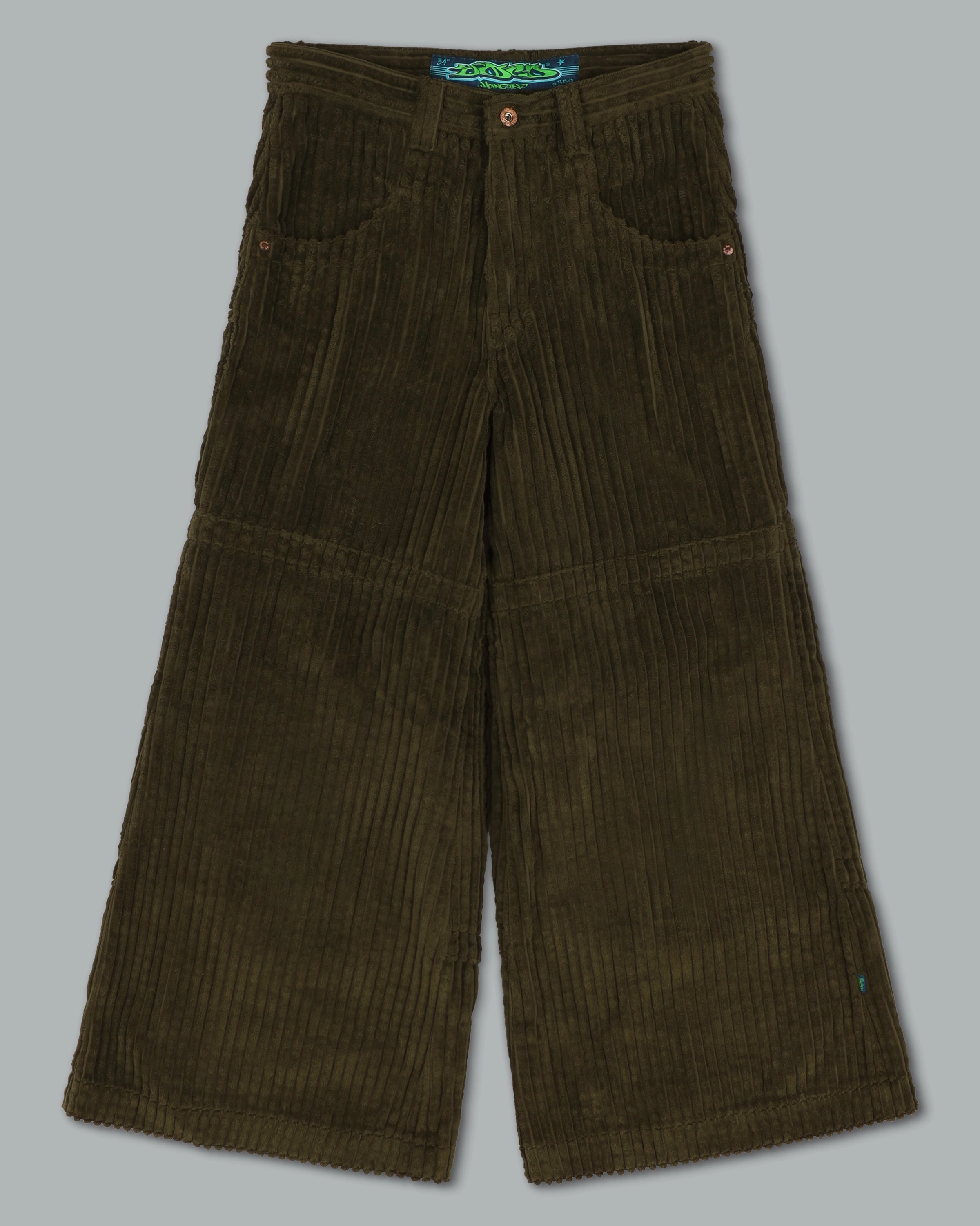 Hangin'. 34. 2 Wale Corduroy. Moss.