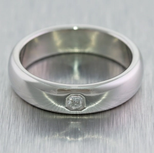 Men's Tiffany & Co. Platinum 0.10ct Diamond Lucida Wedding Band Ring
