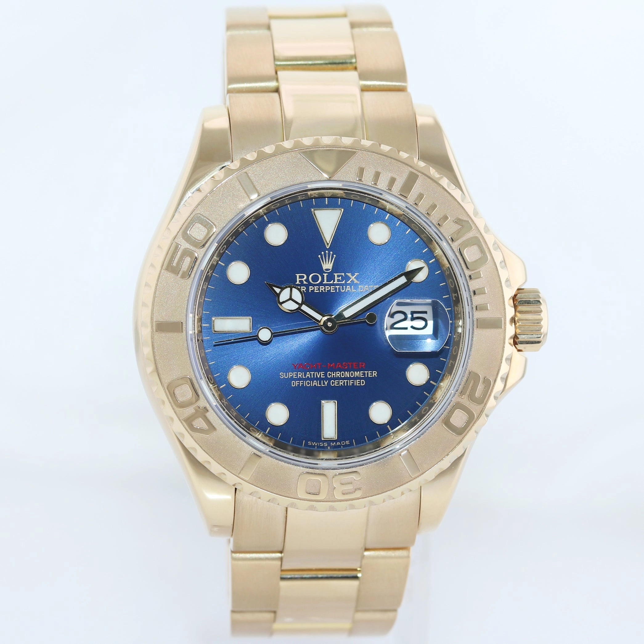 MINT 2009 Rolex Yacht-Master Yellow Gold 16628 40mm Blue Watch Box