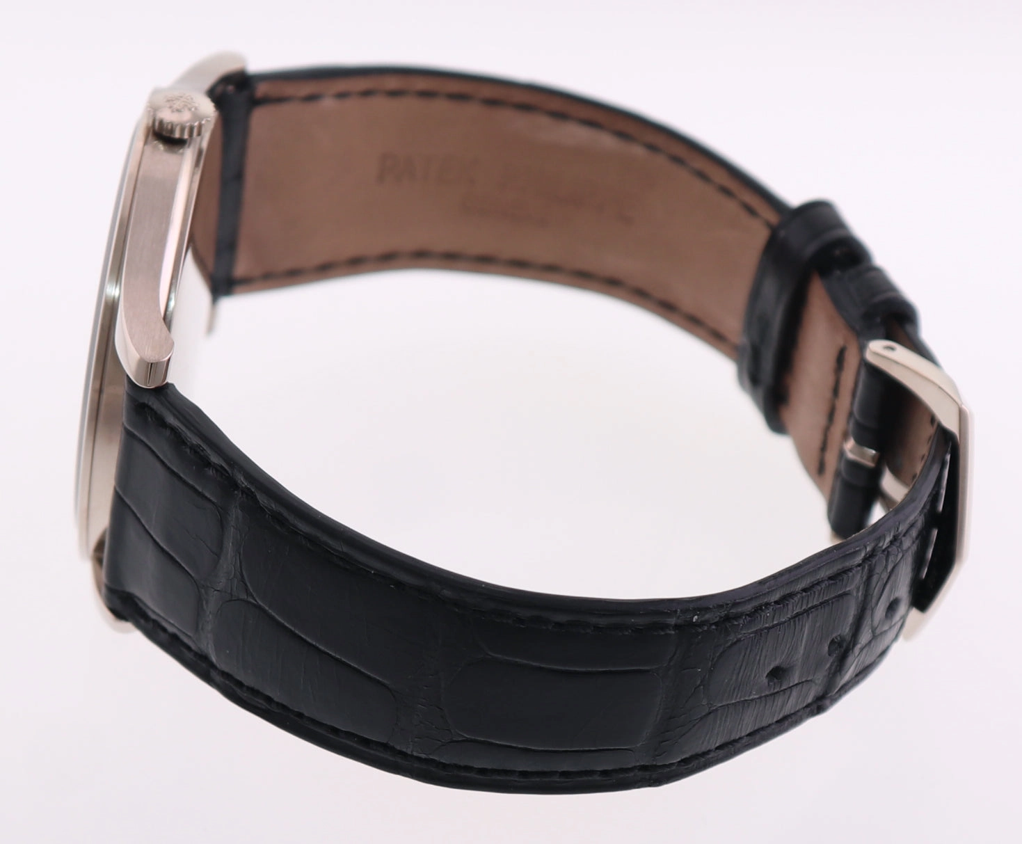 MINT Patek Philippe 5196G 37mm 18k White Gold Calatrava Black Leather Watch Box