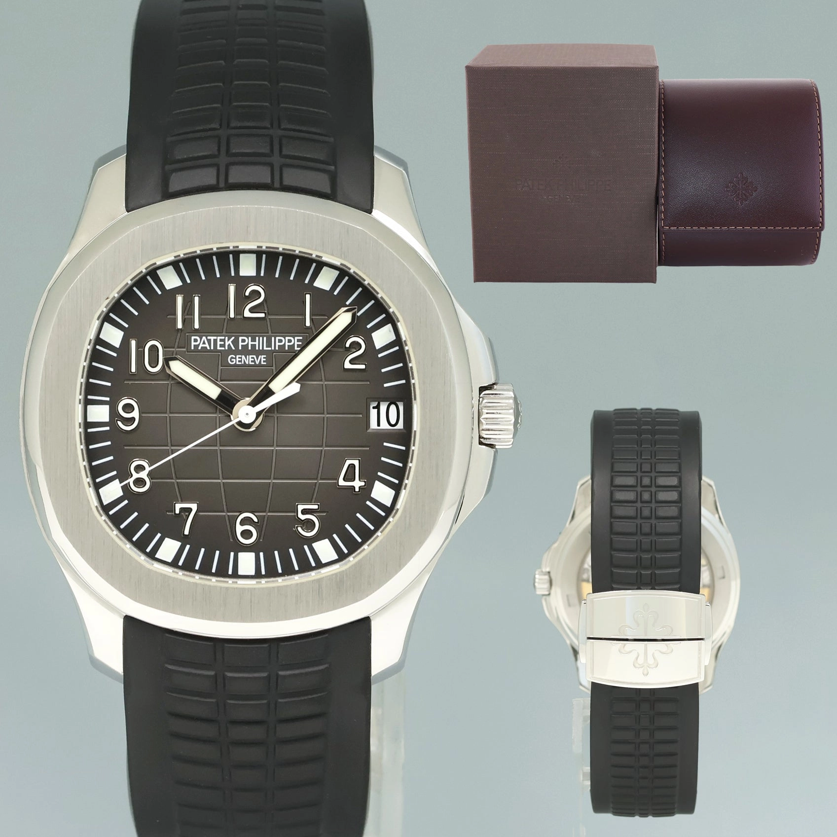 MINT Patek Philippe Steel Aquanaut Black Rubber JUMBO 5165a 38mm Watch Box
