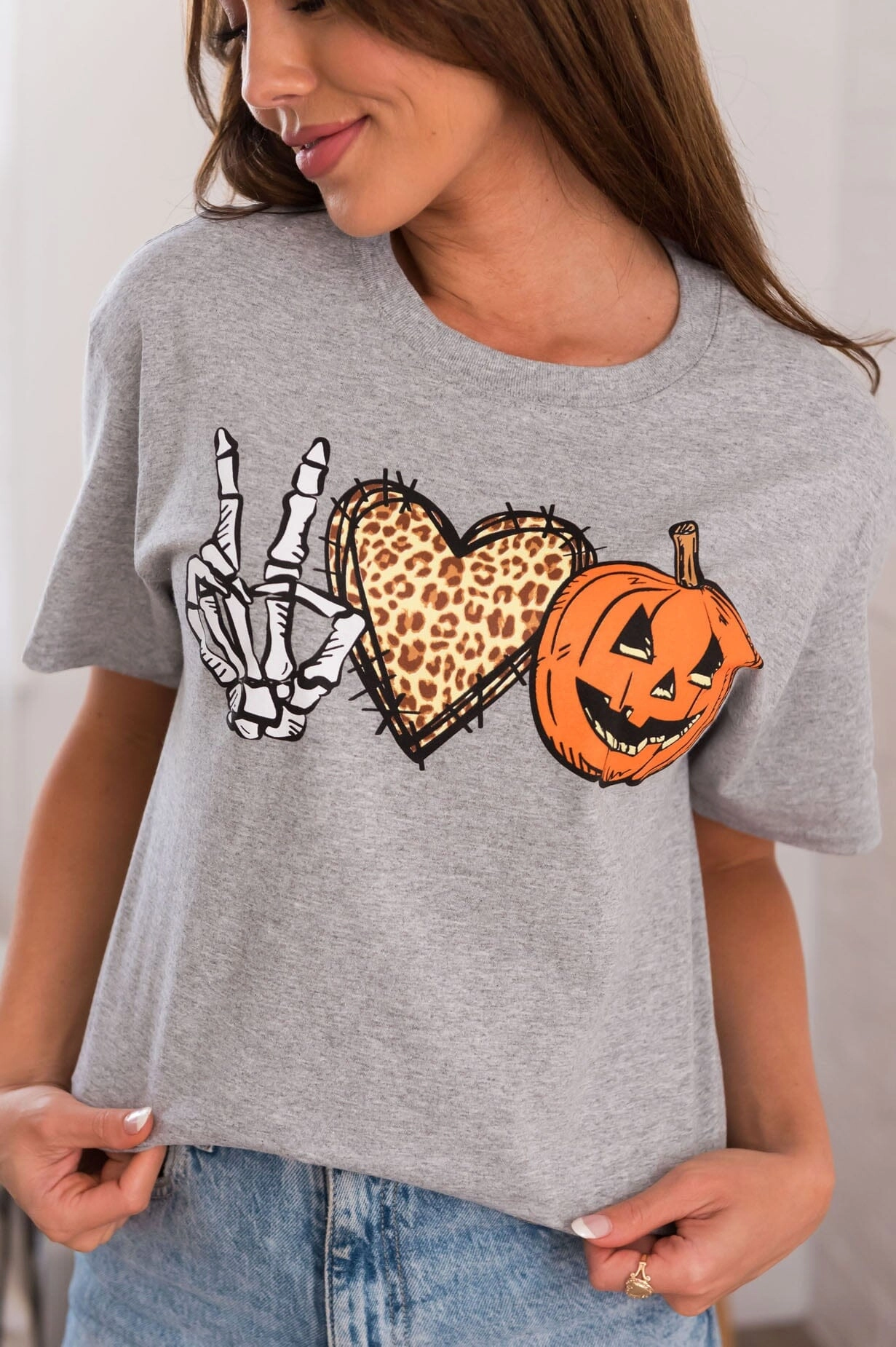 Peace Love Pumpkin Modest Graphic Tee
