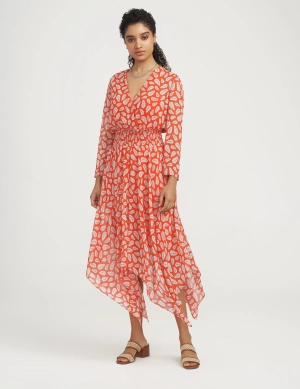 Printed Chiffon Midi Dress- Sale