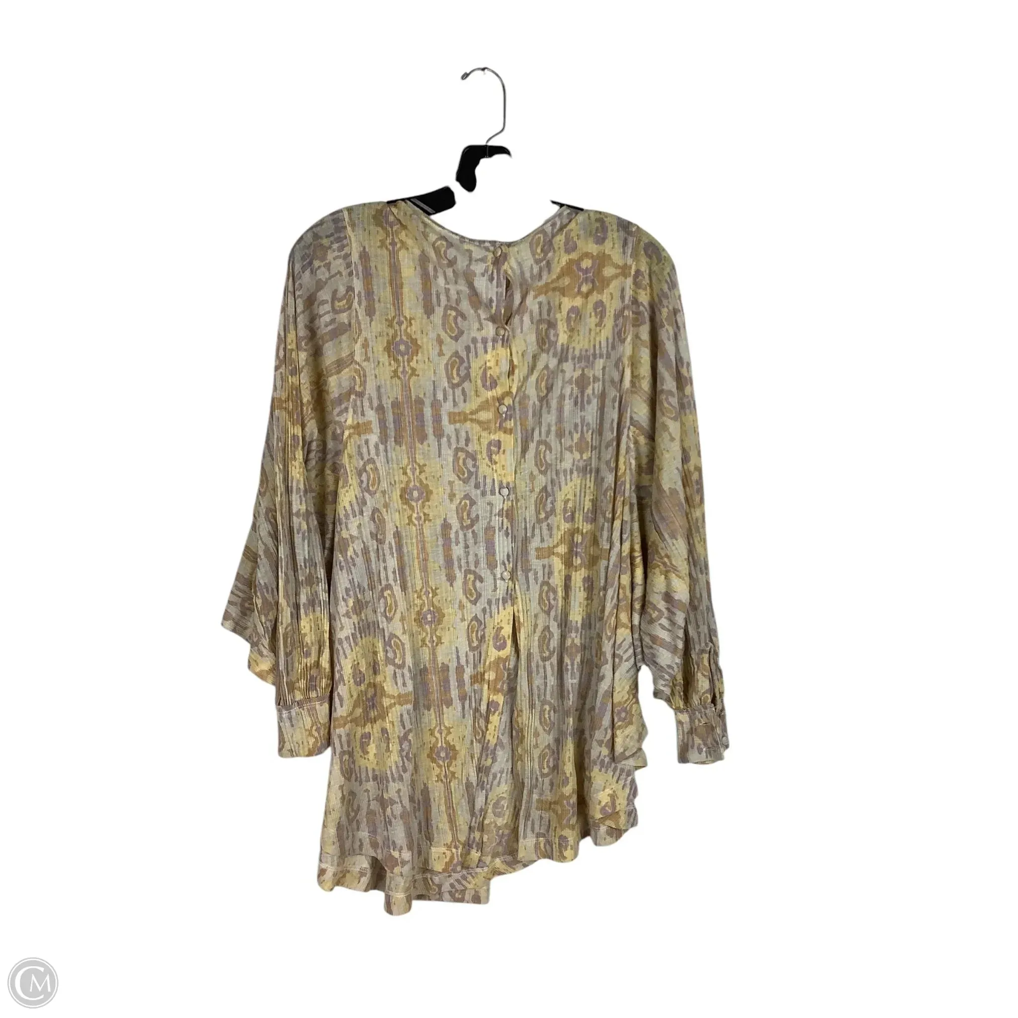 Top Long Sleeve By Free People In Yellow, Size: Xs