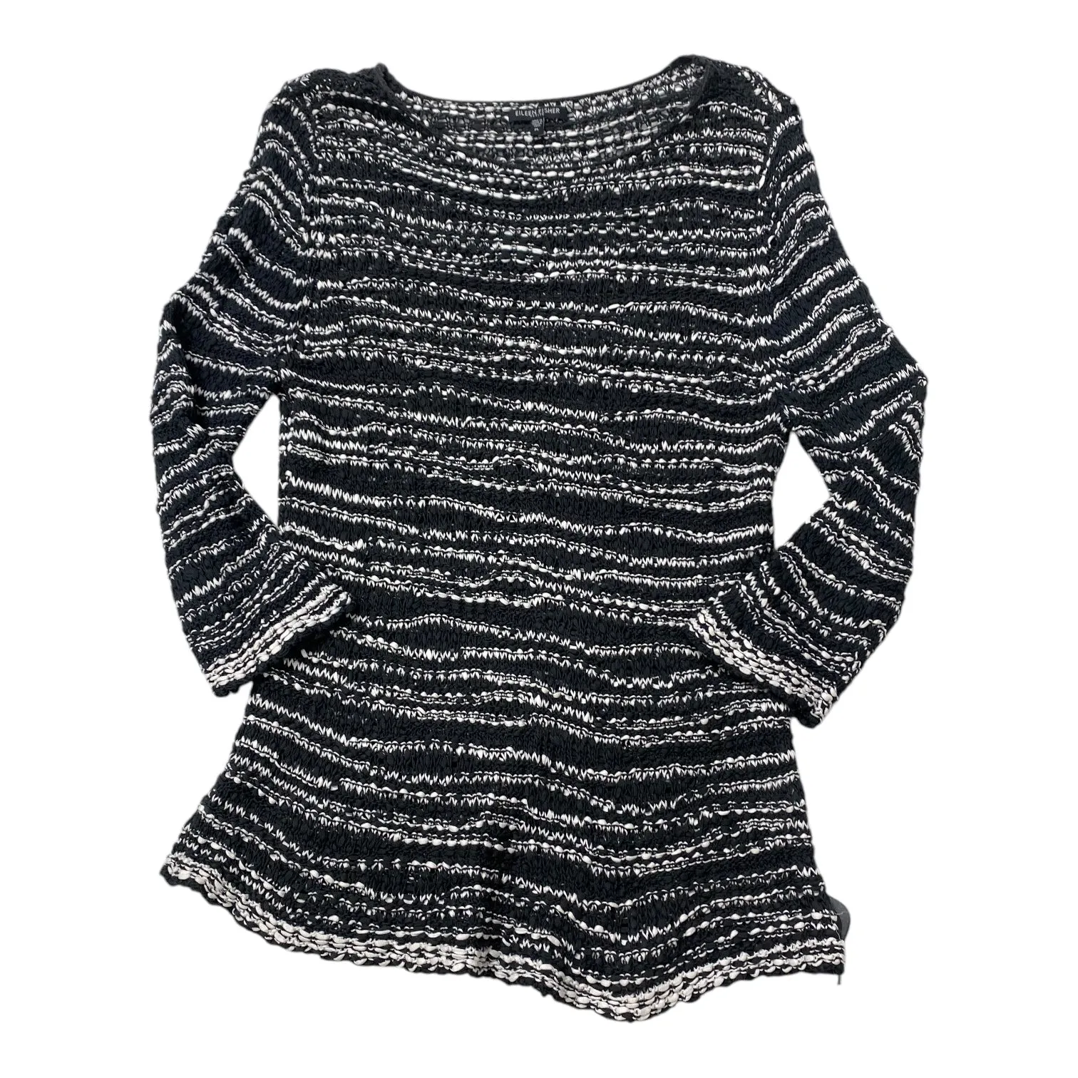 Top Ls Designer By Eileen Fisher In Grey & White, Size:Lp
