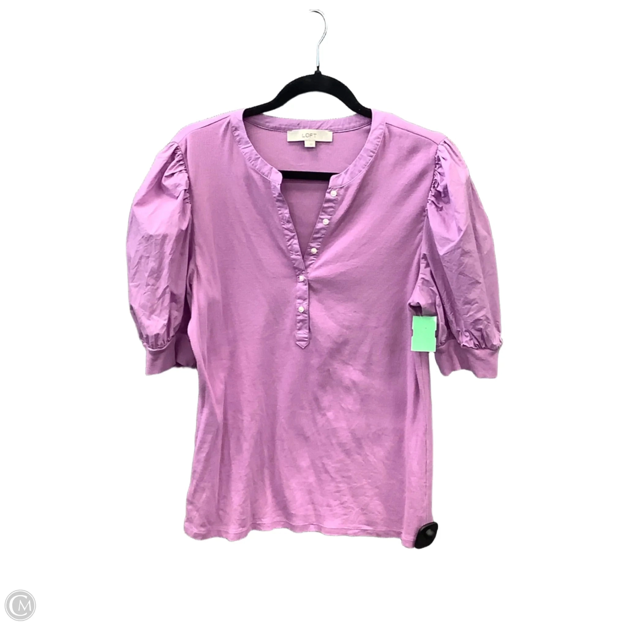 Top Short Sleeve By Loft In Purple, Size: L