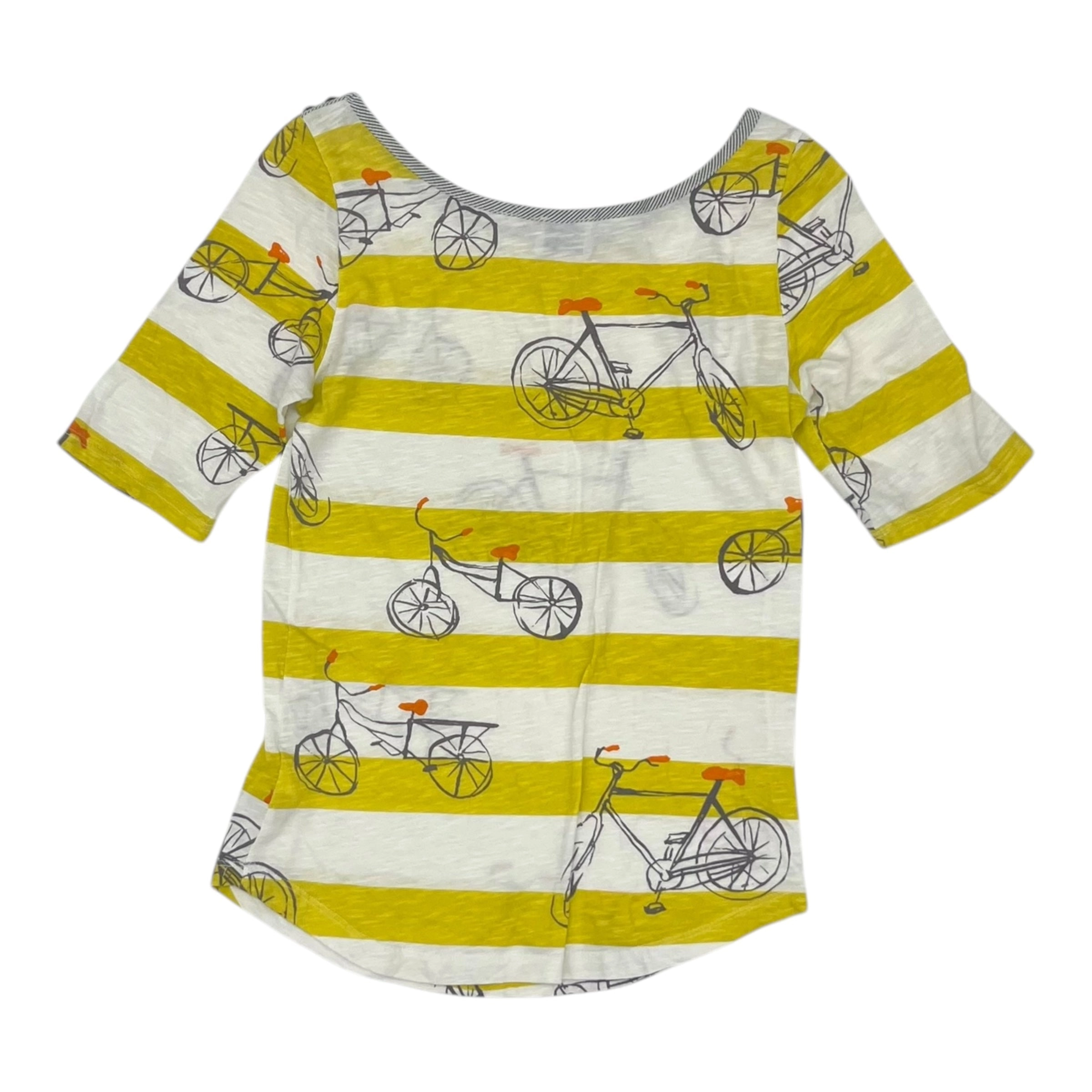 Top Ss By Anthropologie In White & Yellow, Size:S