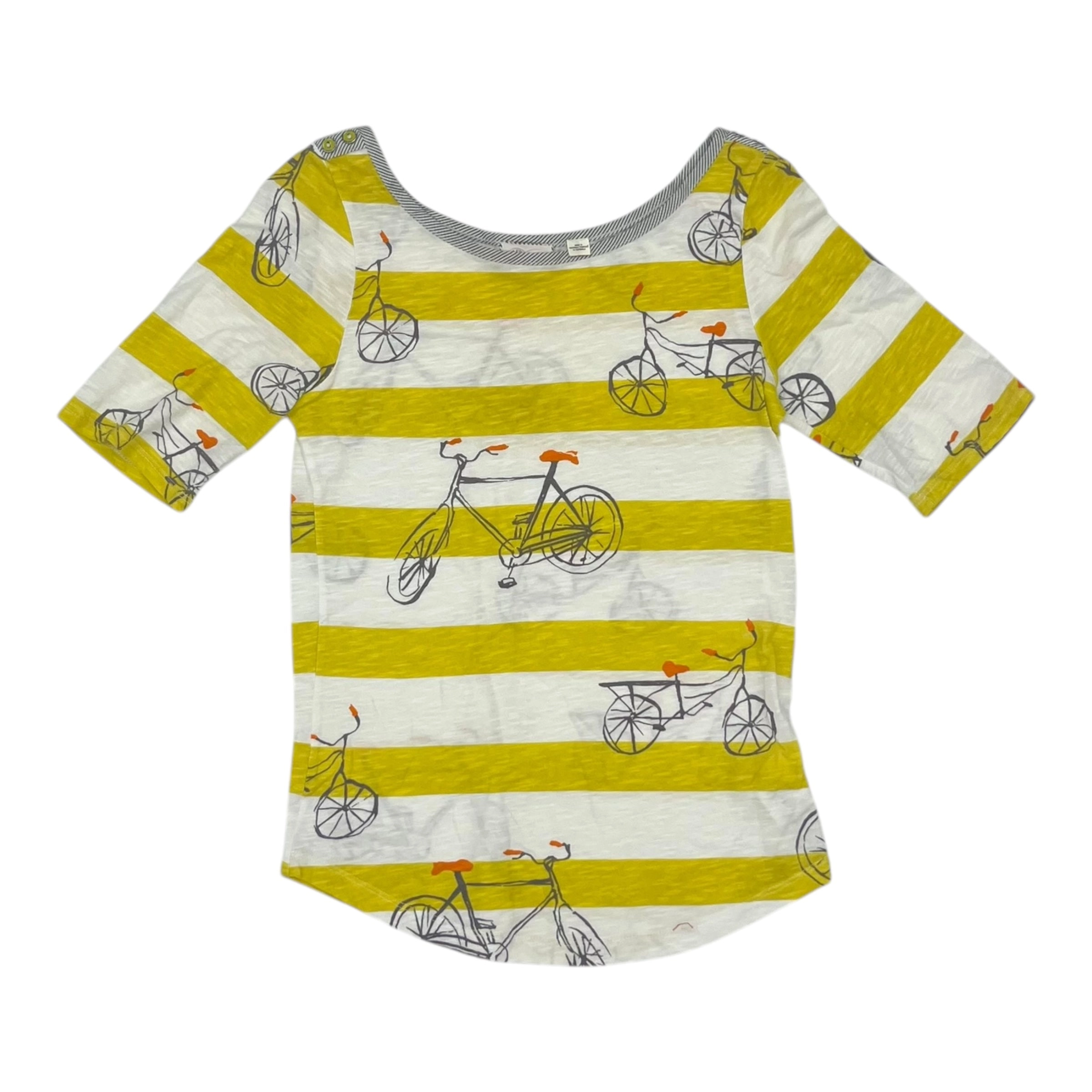 Top Ss By Anthropologie In White & Yellow, Size:S
