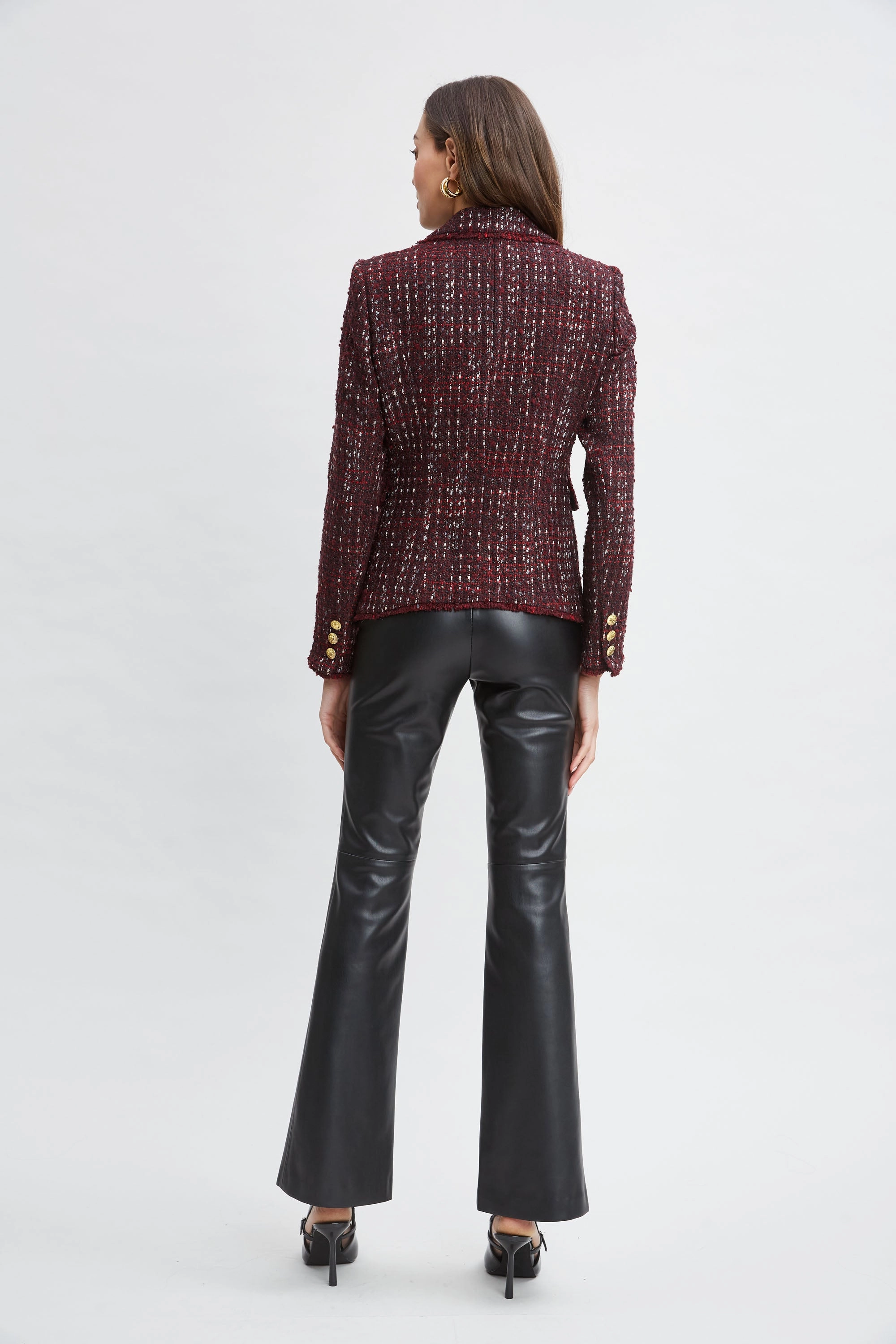 Tweed Single Button Blazer