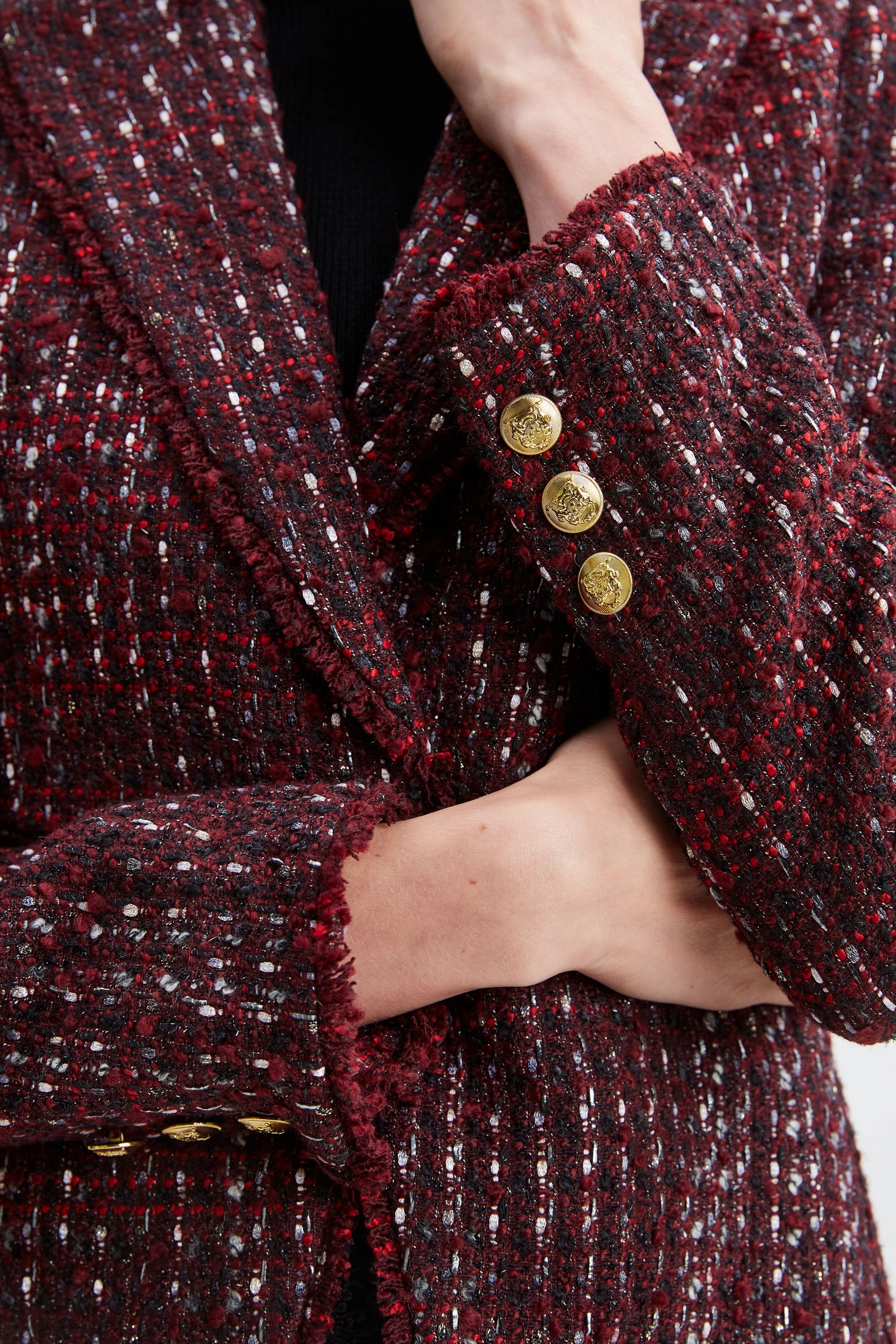 Tweed Single Button Blazer