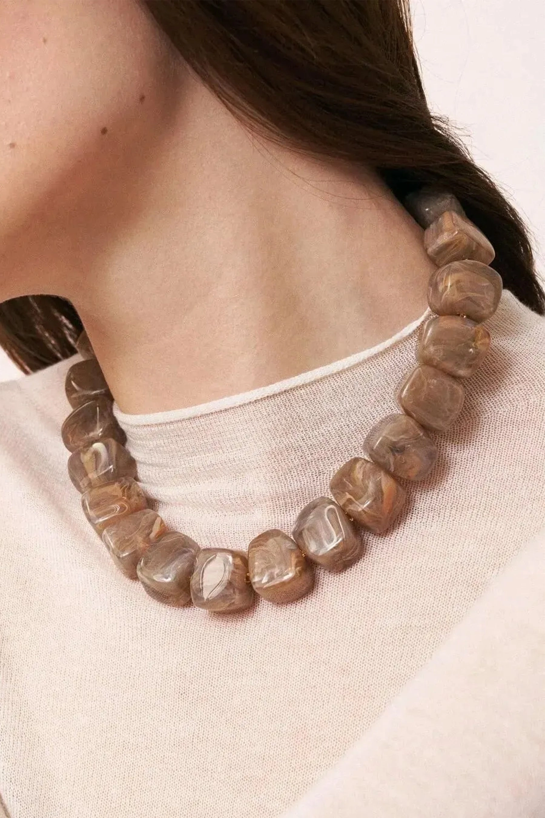 Vanessa Baroni Stone Necklace - Blush