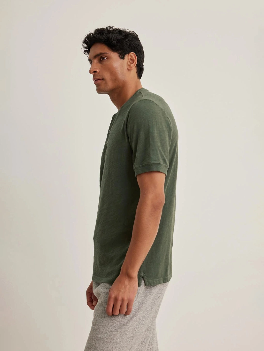 Vito Slub Henley Tee - Caper