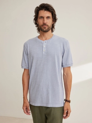 Vito Slub Henley Tee - Capri