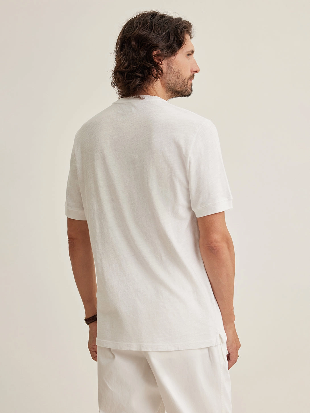 Vito Slub Henley Tee - White