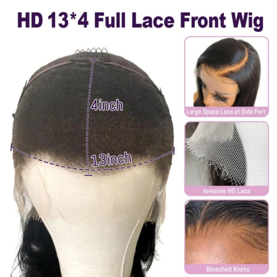 WOWANGEL 13X4 Ash Grey Ombre Skinlike Real HD Lace Full Frontal Wig Straight BOB