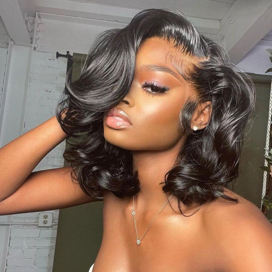 WOWANGEL 13x4 Skinlike HD Lace Frontal Bob Wig Short Wave BOB 250% Density
