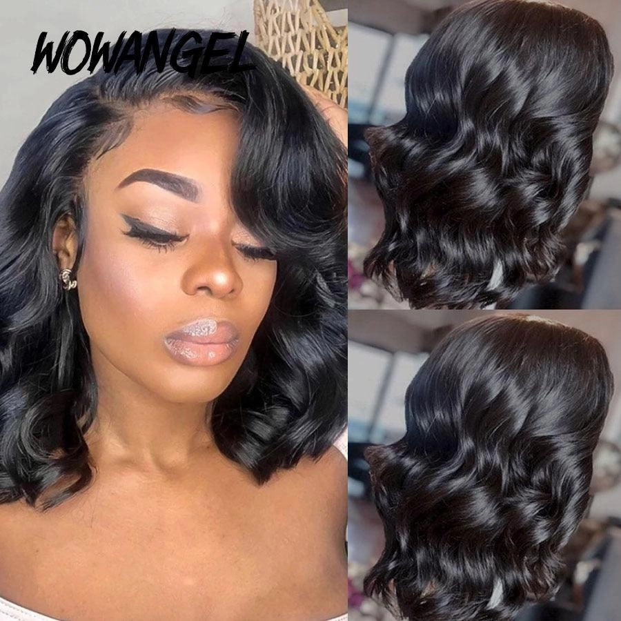 WOWANGEL 13x4 Skinlike HD Lace Frontal Bob Wig Short Wave BOB 250% Density