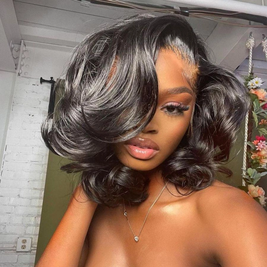WOWANGEL 13x4 Skinlike HD Lace Frontal Bob Wig Short Wave BOB 250% Density
