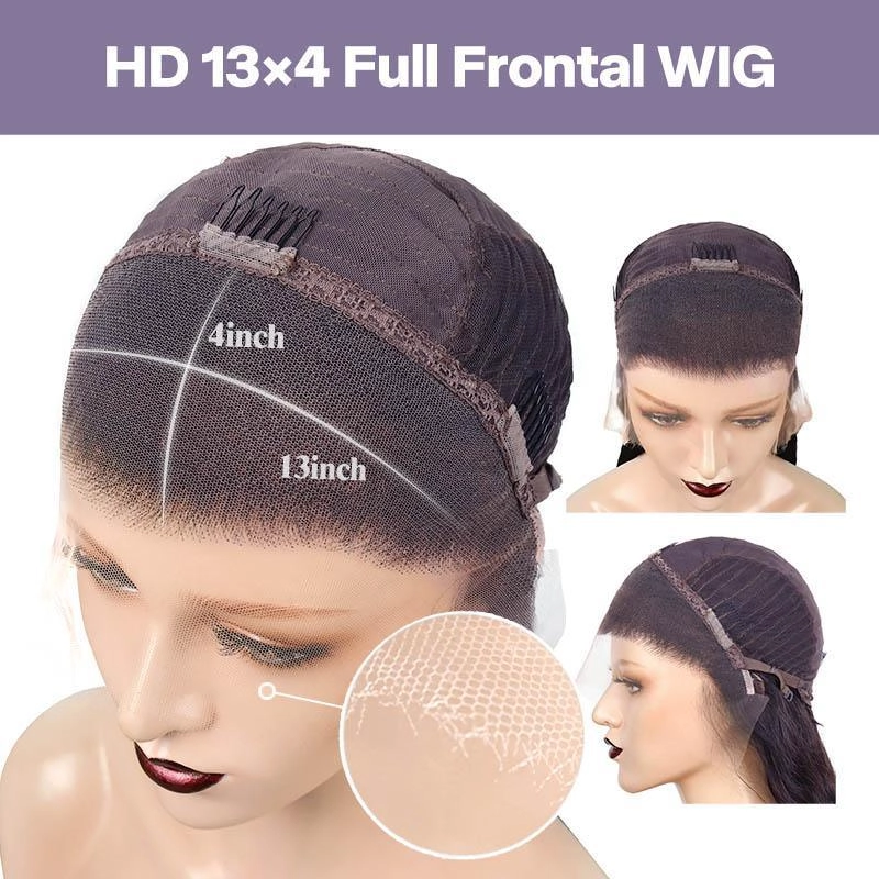 WOWANGEL 13X4 Skinlike Real HD Full Frontal Lace Wig Body Wave Clean Pre Plucked Hairline